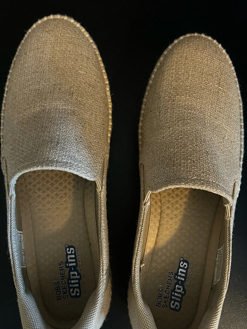 Skechers Natural Beige Slip-On Memory Foam Shoe